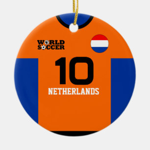 Netherlands World Soccer Jersey Ornament
