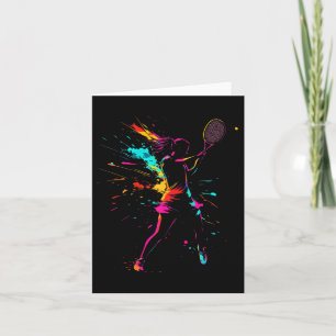 Netll Court Game Paint Splash Dminton Player Girl  Card