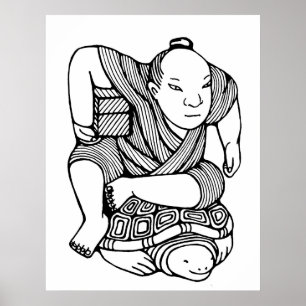 Netsuke original drawing poster