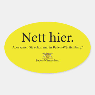 nett hier baden württemberg oval sticker