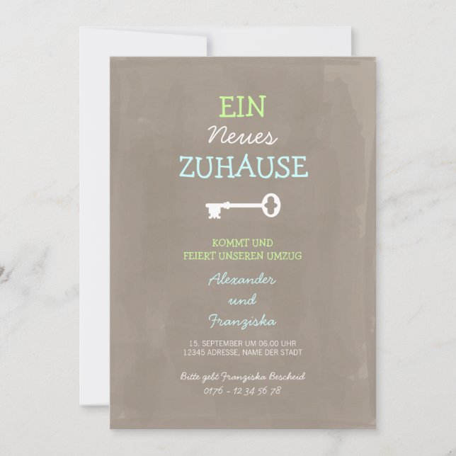 Nette Einweihungsparty Einladung Invitation (Front)