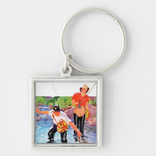 Netting A Fish by R.J. Cavaliere Key Ring
