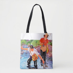 Netting A Fish by R.J. Cavaliere Tote Bag