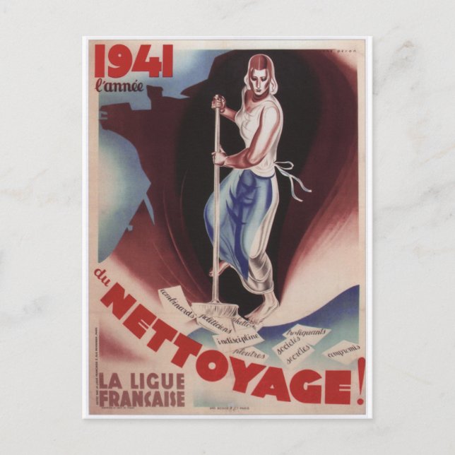 Nettoyage Propaganda Poster Postcard (Front)