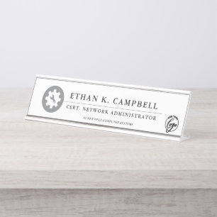 Network Administrator Industry symbol + Logo Desk Name Plate