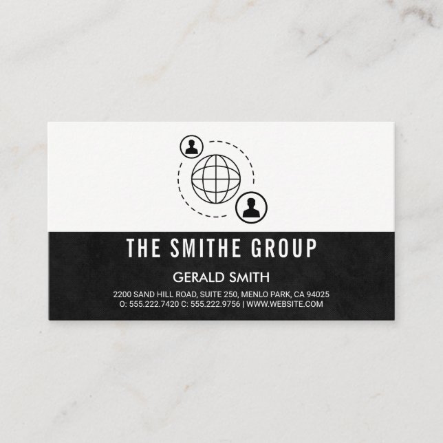 Network Communication Icon Business Card (Front)