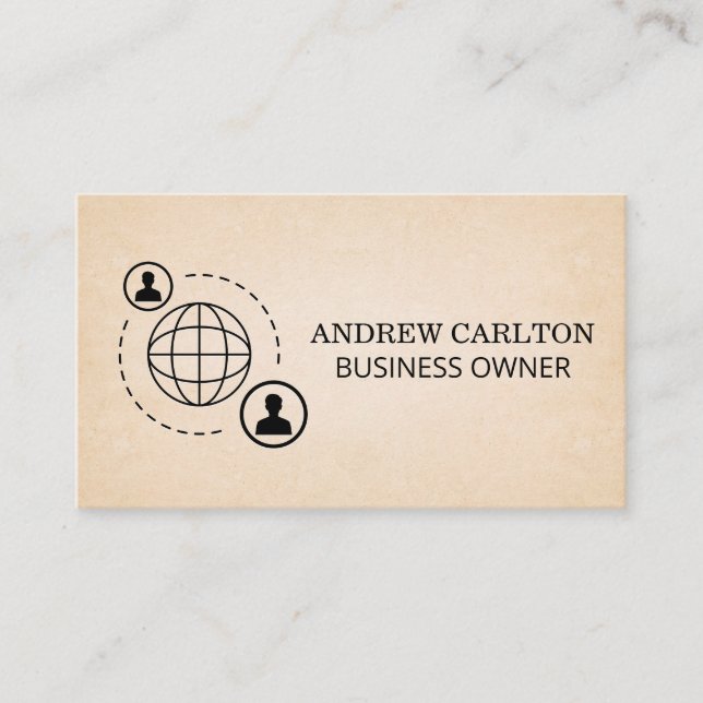 Network Communication Icon Texture Background Business Card (Front)