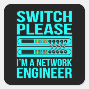 Network Engineer Computer IT Tech Programmer Geek Square Sticker
