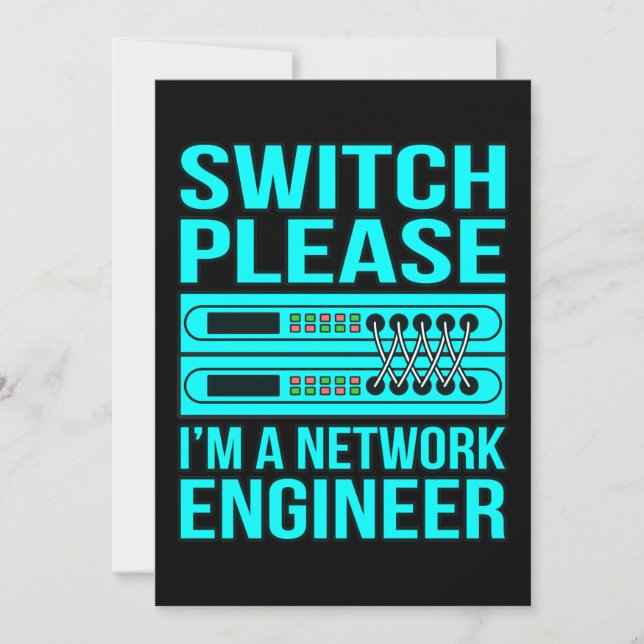 Network Engineer Computer IT Tech Programmer Geek Thank You Card (Front)