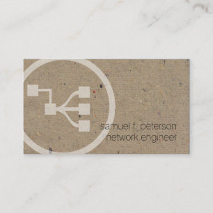 Network Engineer Network Points Icon Natural Paper Business Card