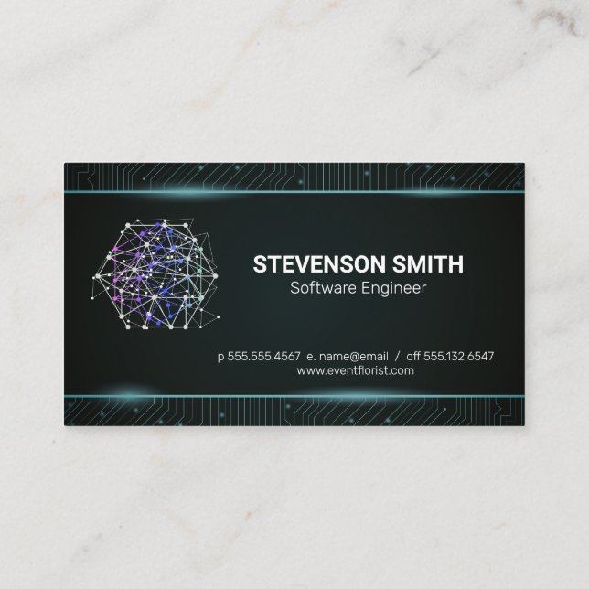 Network Logo | Circuitry Tech Business Card (Back)