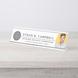 Network Security Expert Industry symbol + Logo Desk Name Plate