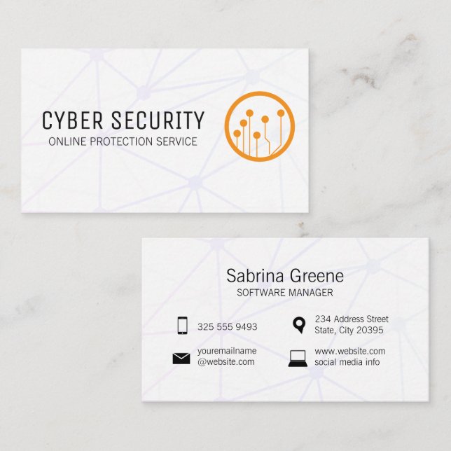 Network | Tech Circuitry Logo Business Card (Front/Back)