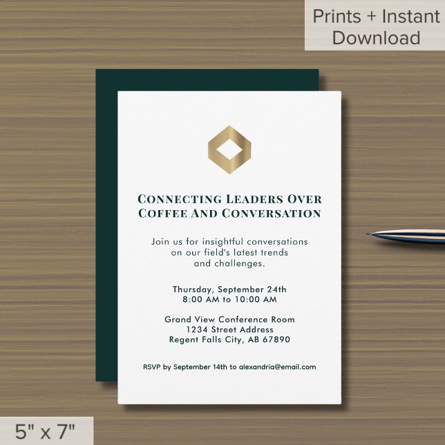 Networking Event Invitation Gold Logo (Creator Uploaded)