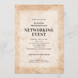 Networking Event Stylish Marble Background Invitation