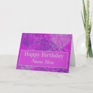 Networking in Pink Geometric Abstract Birthday Card