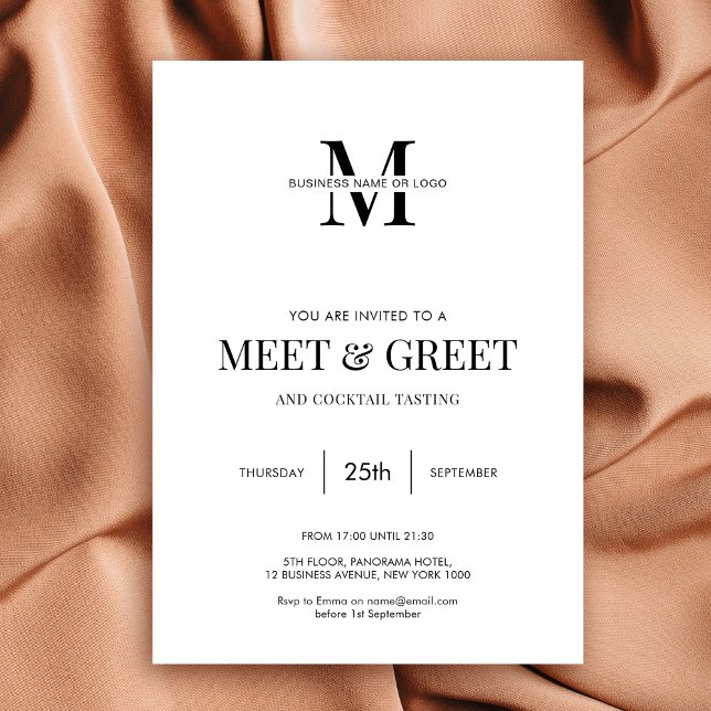 Networking Meet & Greet Minimalist Modern Business Invitation (Modern business meet and greet networking event invitation in fully customizable minimalist design)