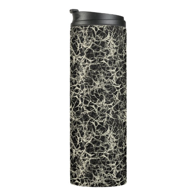 Networking Neurons on Black - seamless pattern.    Thermal Tumbler (Rotated Right)