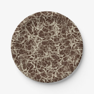 Networking Neurons on Red - seamless pattern. Paper Plate