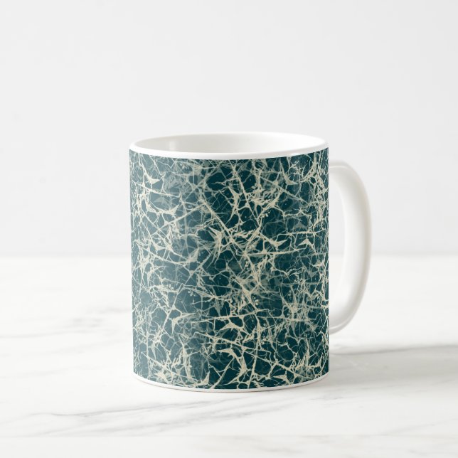 Networking Neurons on Teal - seamless pattern. Coffee Mug (Front Right)