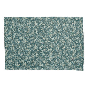 Networking Neurons on Teal - seamless pattern. Pillowcase