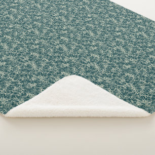 Networking Neurons on Teal - seamless pattern. Sherpa Blanket