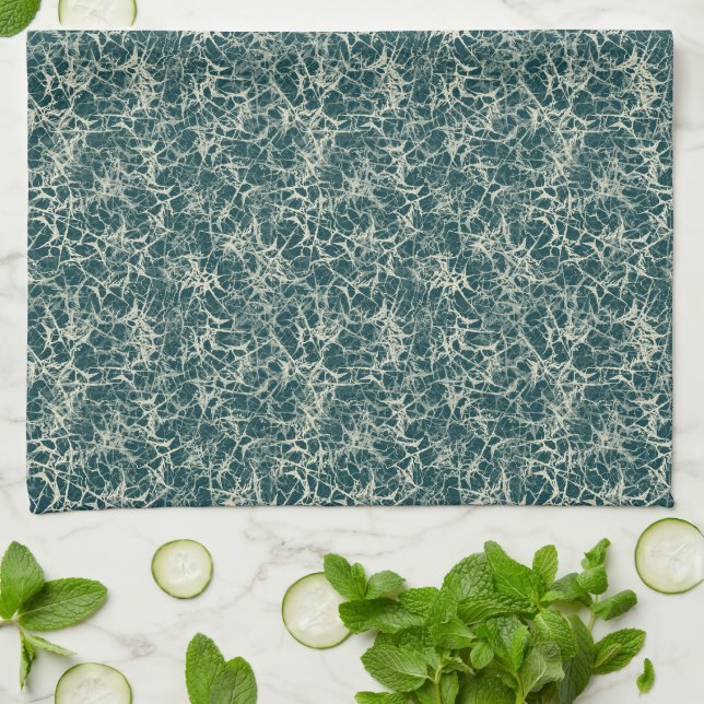 Networking Neurons on Teal - seamless pattern.  Tea Towel (Folded)