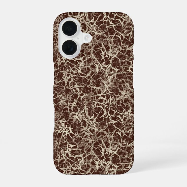 Networking Neurons on Wine Red - seamless pattern. iPhone 16 Case (Back)