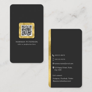 Networking QR code modern trendy gold professional Business Card
