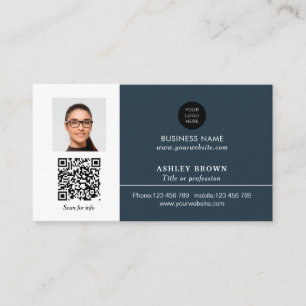 Networking real estate QR code professional photo Business Card