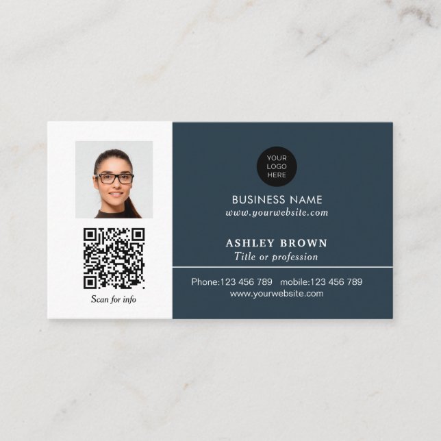 Networking real estate QR code professional photo  Business Card (Front)
