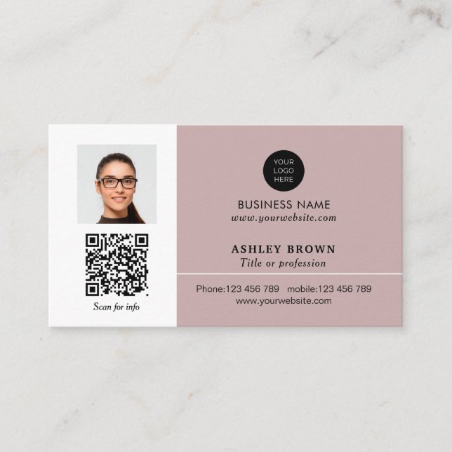 Networking real estate QR code professional photo  Business Card (Front)