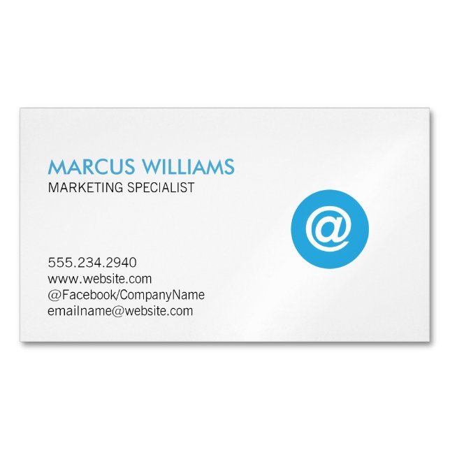 Networking Specialist Email Icon Magnetic Business Card (Front)