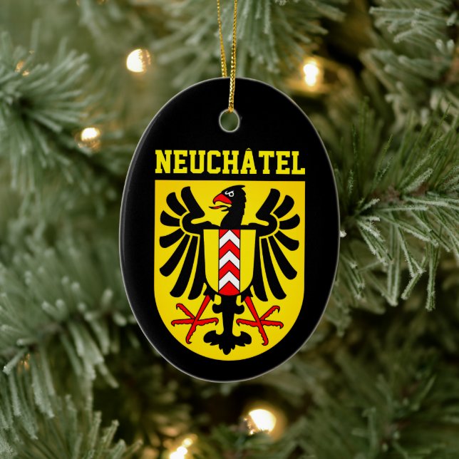 Neuchâtel coat of arms, Switzerland Ceramic Ornament (Tree)