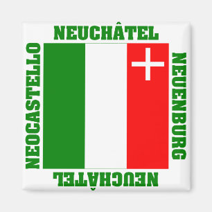 Neuchatel Switzerland Canton Flag Magnet