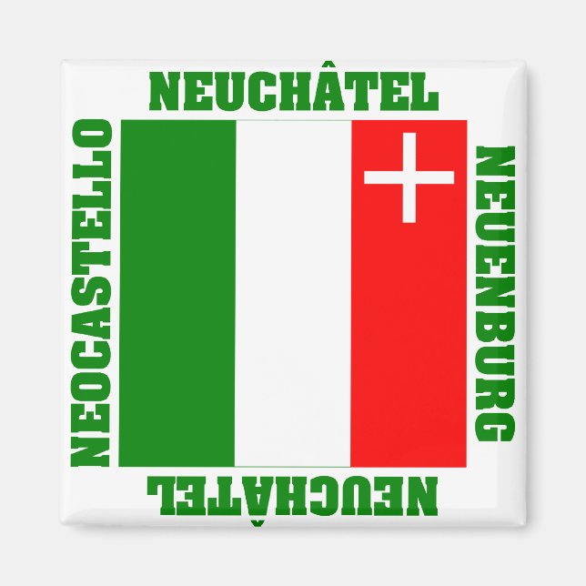 Neuchatel Switzerland Canton Flag Magnet (Front)