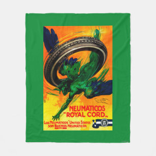 Neumaticos Royal Cord Vintage PosterEurope Fleece Blanket