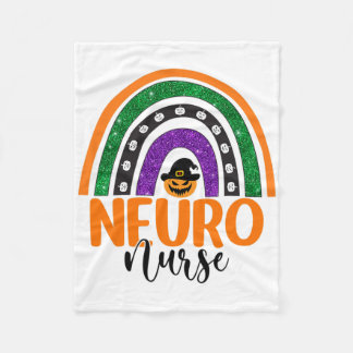 Neuno Nurse Neuroscience Nursing Halloween Rainbow Fleece Blanket