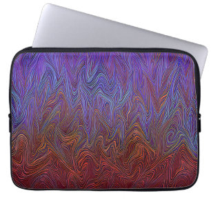 "Neural Firestorm" Abstract” Red Blue Laptop Sleeve