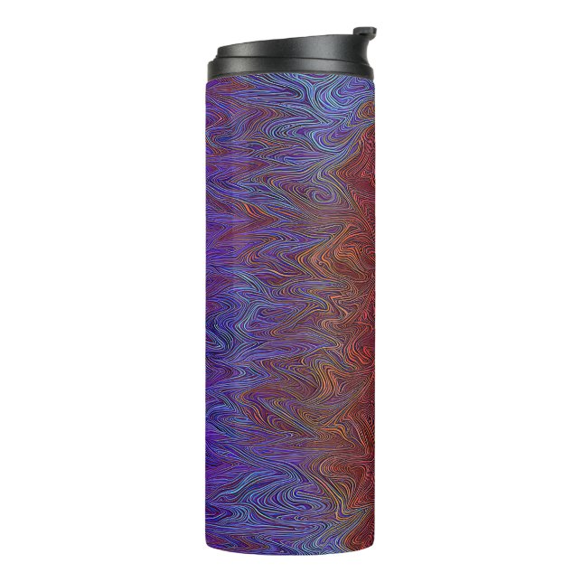 "Neural Firestorm" Abstract” Red Blue Thermal Tumbler (Rotated Left)