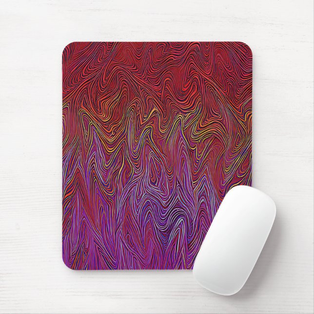 "Neural Firestorm" Abstract” Red Purple Mouse Pad (With Mouse)