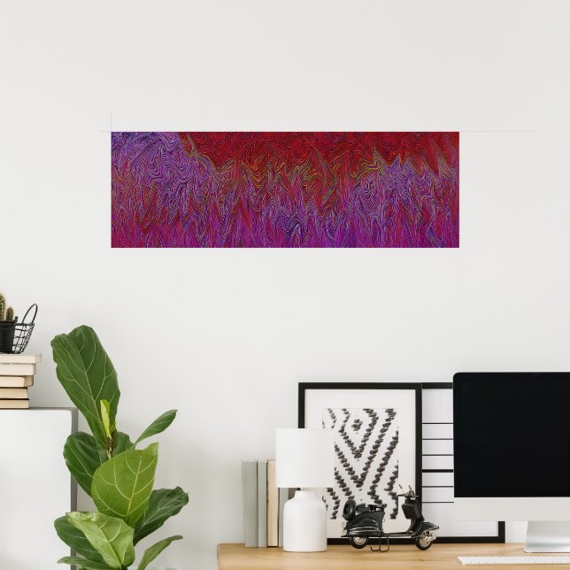 "Neural Firestorm" Abstract” Red Purple Poster (Home Office)