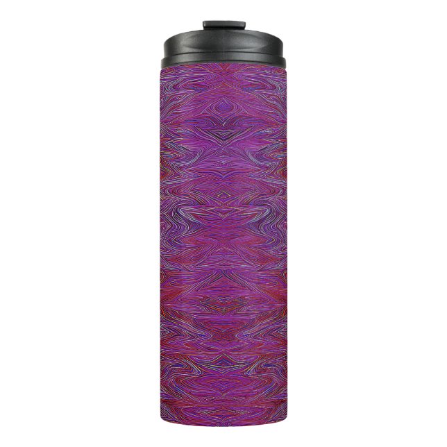 "Neural Firestorm" Abstract” Red Purple Thermal Tumbler (Front)