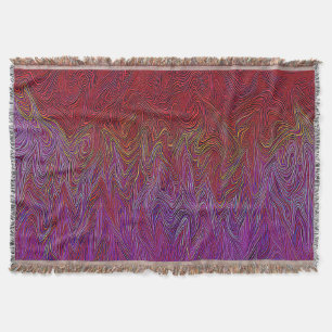 "Neural Firestorm" Abstract” Red Purple Throw Blanket
