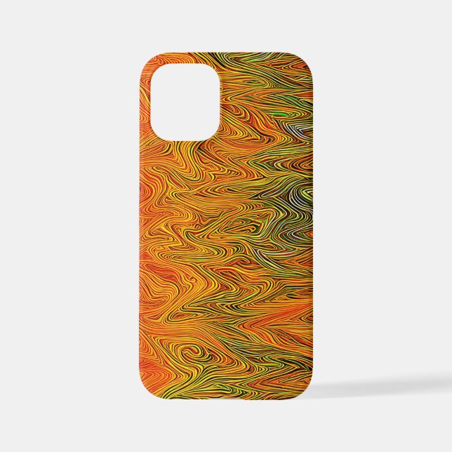 "Neural Firestorm" Abstract Yellow Orange iPhone Case (Back)
