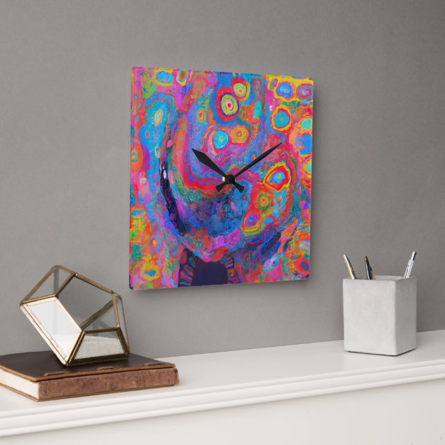 "Neural Firestorm"       Square Wall Clock (Office)