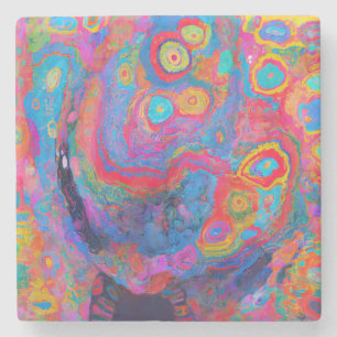 "Neural Firestorm" Stone Coaster