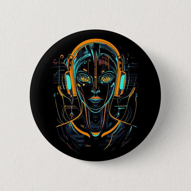 Neural Frequency 6 Cm Round Badge (Front)