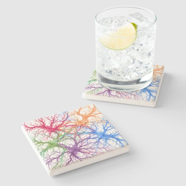 Neural Garden Stone Coaster (Side)