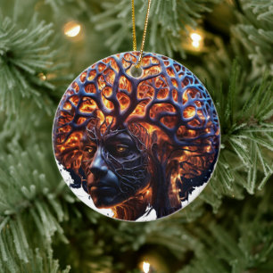 "Neural Harmony: A Vision of Clarity and Growth" Ceramic Ornament
